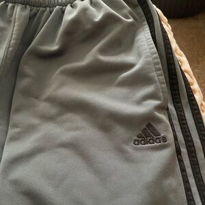 adidas mens Light Gray Sweatpants with Black 3-Stripes